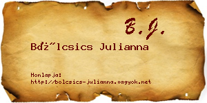 Bölcsics Julianna névjegykártya